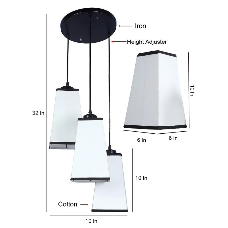 Shadowlux Triple Metal Ceiling Lamp - White & Black media 9