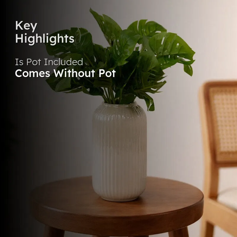 Monstera Luxe Plastic Artificial Plant - Set Of Two media 2