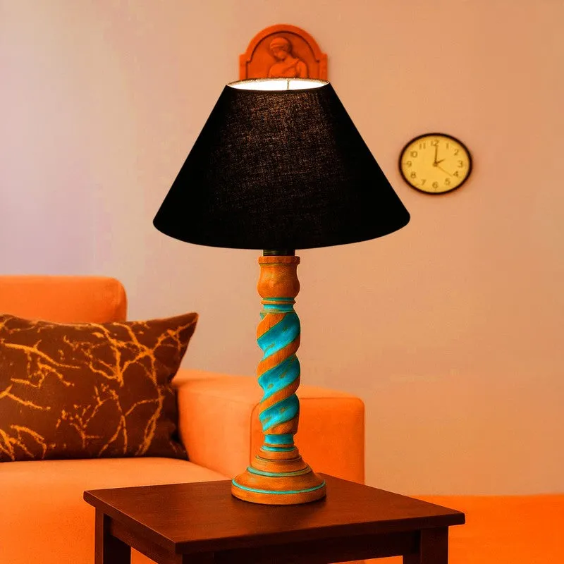 Elara Muse Wooden Table Lamp - Black media 1