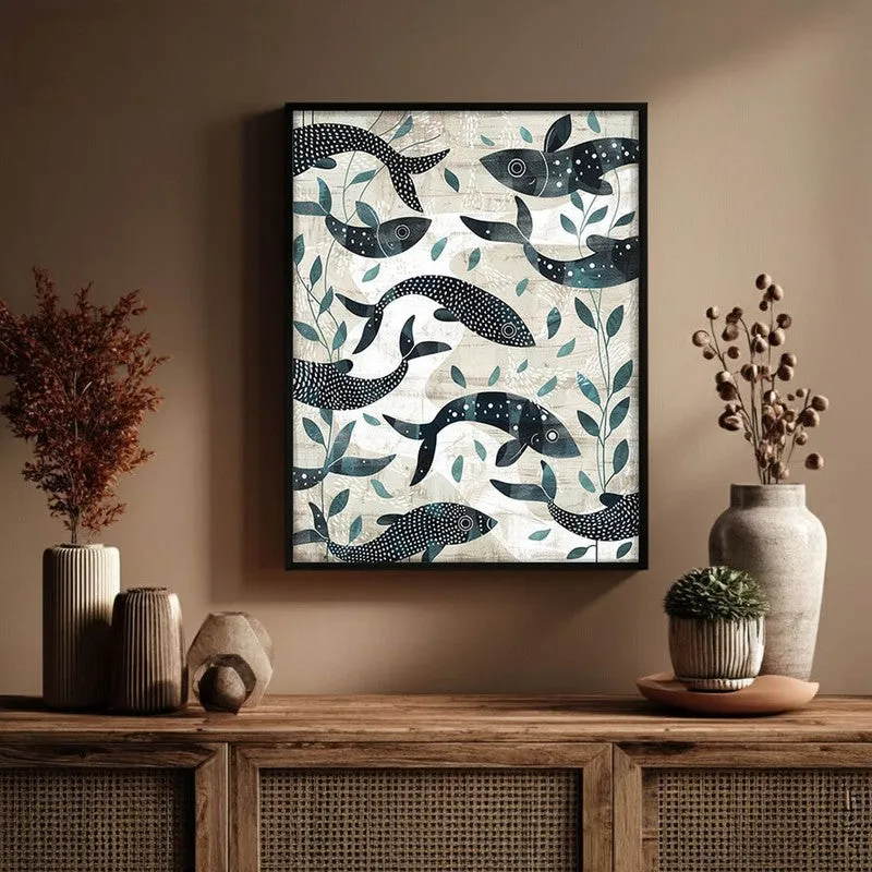Samudra Canvas Wall Painting With Black Frame media 5