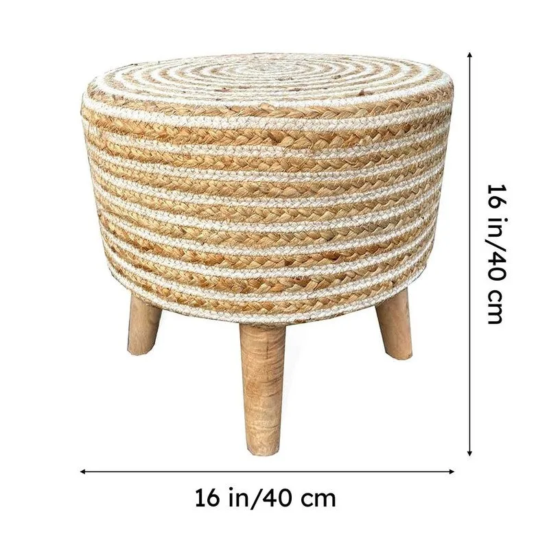 Mario Striped Juco Ottoman - White media 6