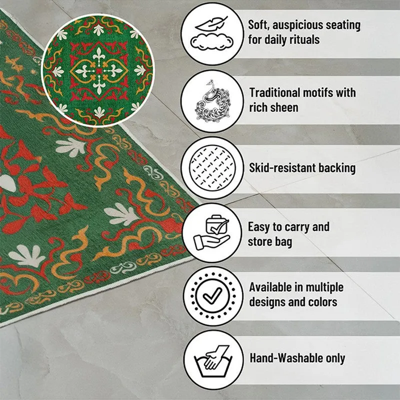 Divine Aangan Prayer Mat (Green) - 550 GSM media 9