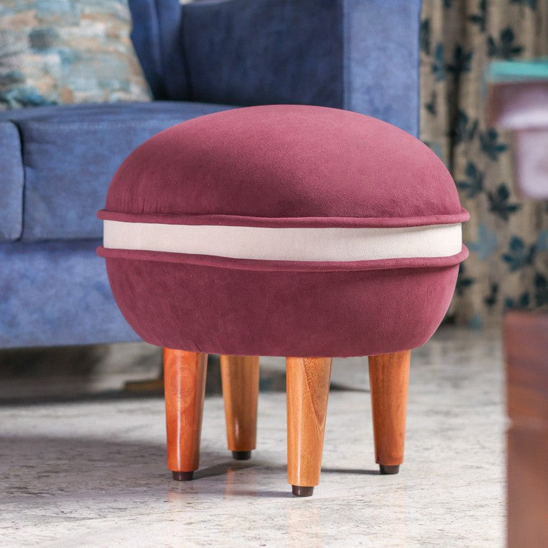 Contemporary Velvet Footrest Ottoman  Purple media 4
