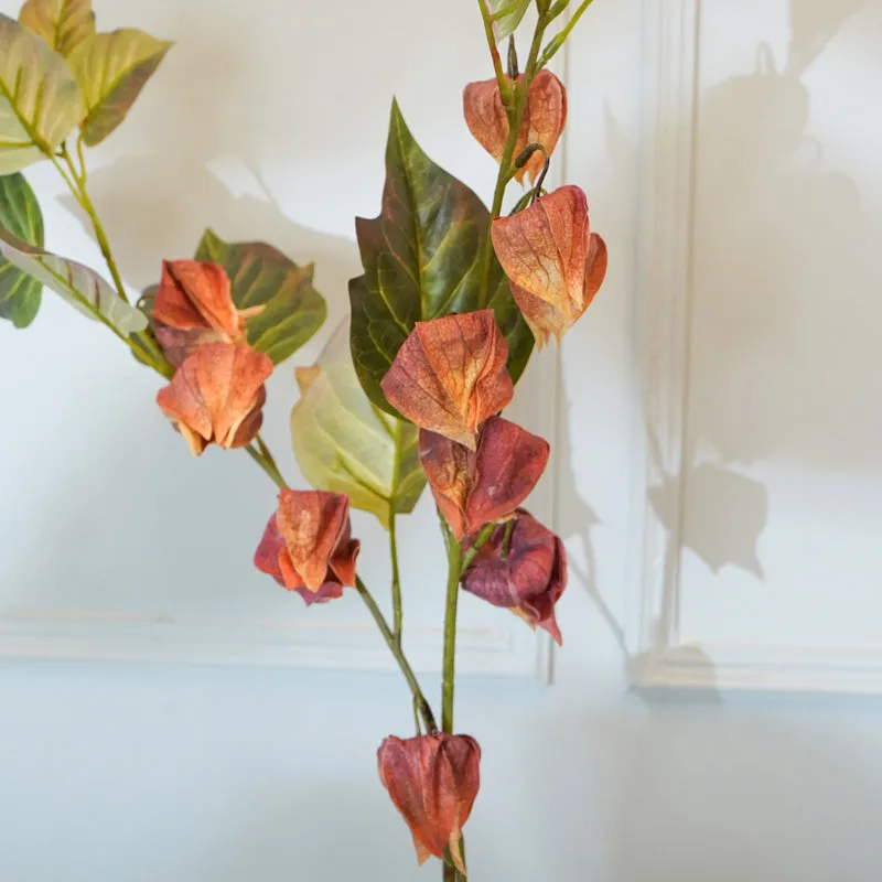 Faux Physalis Gooseberry Flower Stick (Maroon) - 35 CM media 4