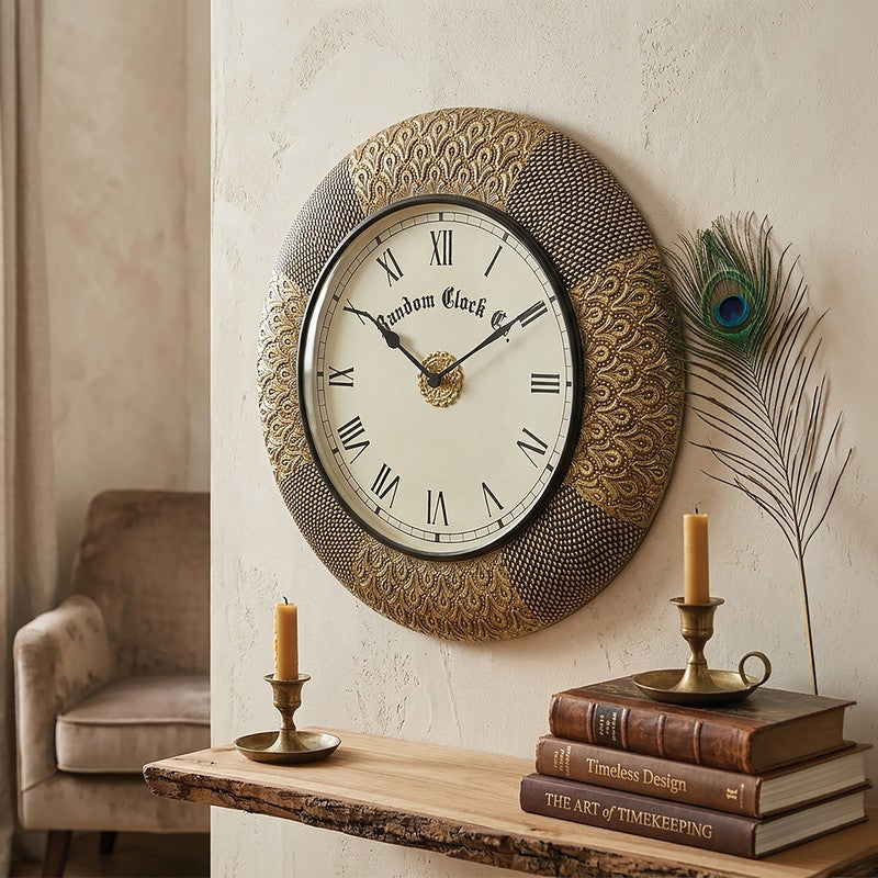 Zenvix Brass Analog Wall Clock