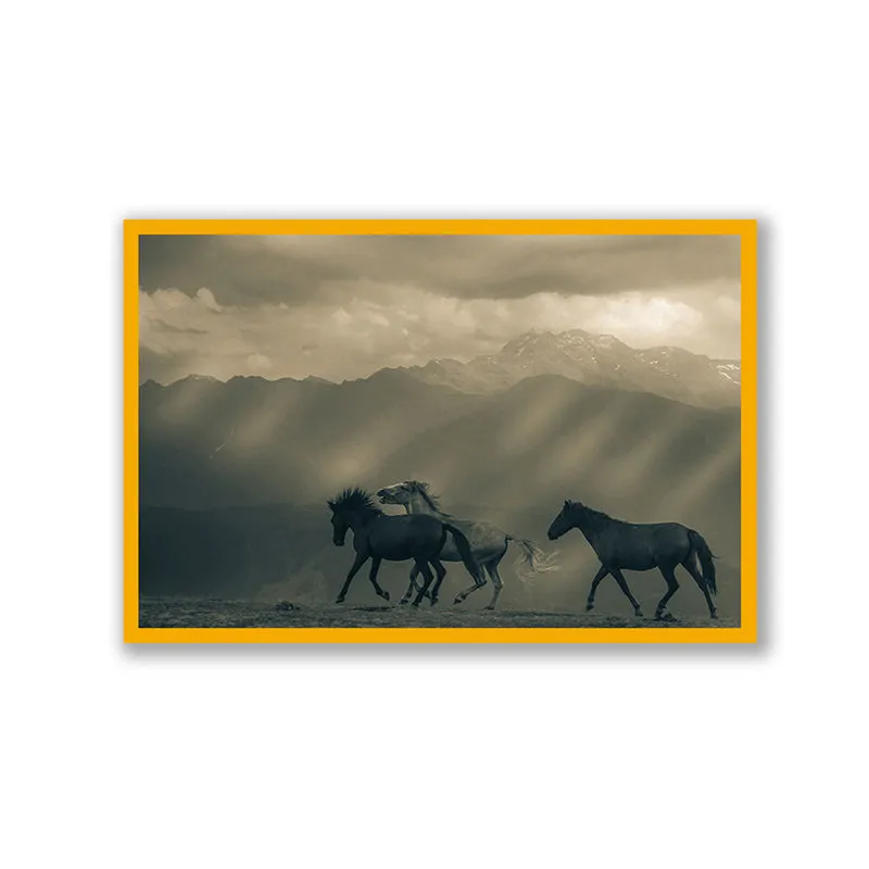 Equine Silhouette Wall Art with Gold Frame media 3