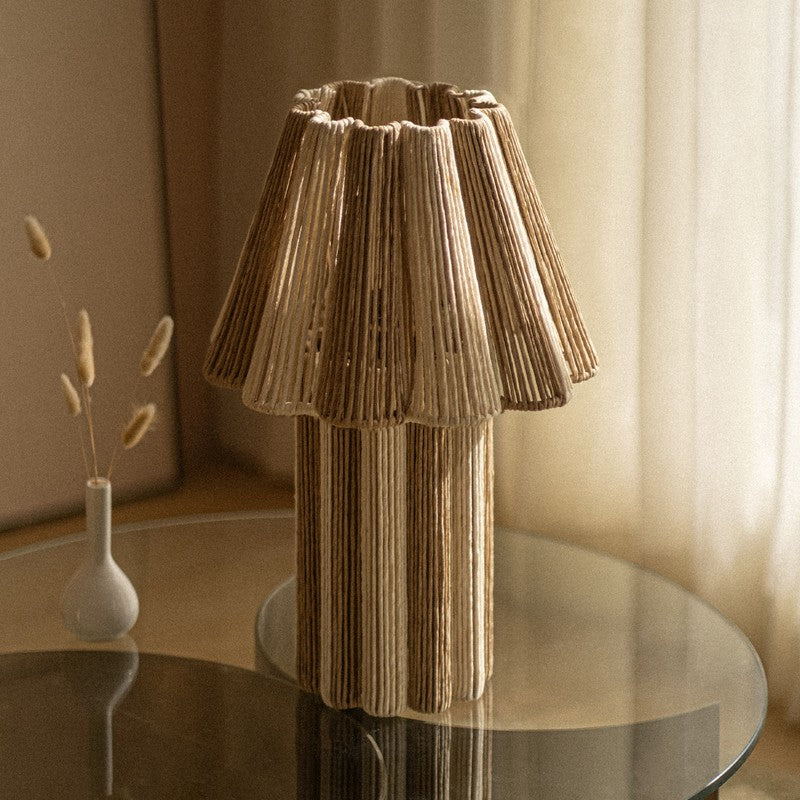 Orange Tree Kenji Mild Steel Table Lamp Conical - White,Brown media 6