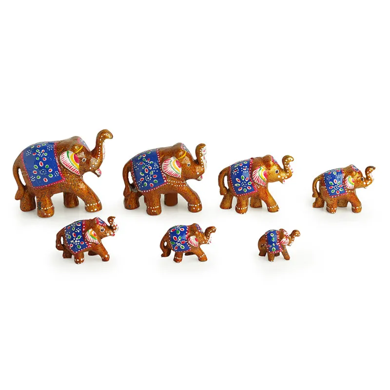 Saptamriga Tusk Handpainted Resin showpiece - Seven Piece Set media 3