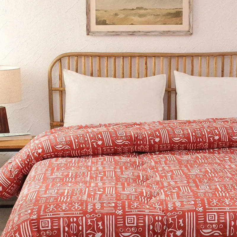 Snuggle Soft Cotton Comforter (Rust) - 350 GSM media 1