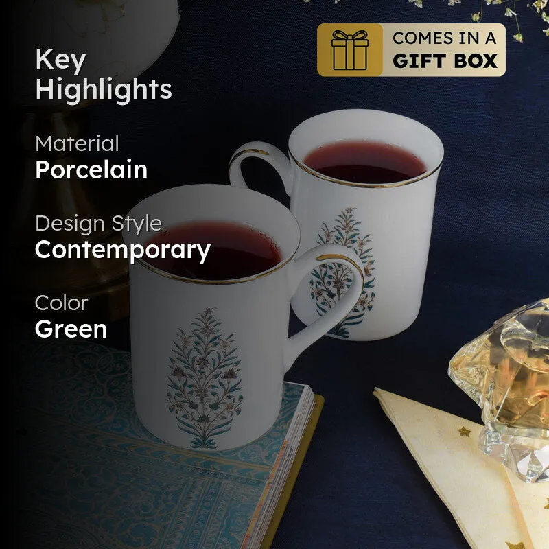 Gilded Shahi Classic 24k Gold Brushed Porcelain Coffee Mug (300 mL Each) - Set Of Four media 2