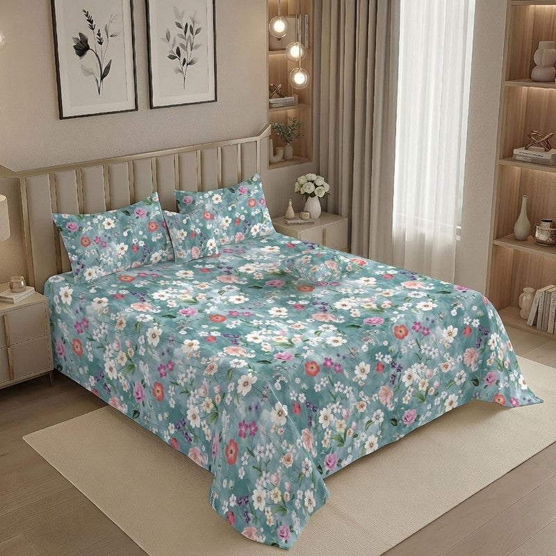 Flower Park GlaceCotton Kids Bedding Set (180 GSM) - Five Piece Set