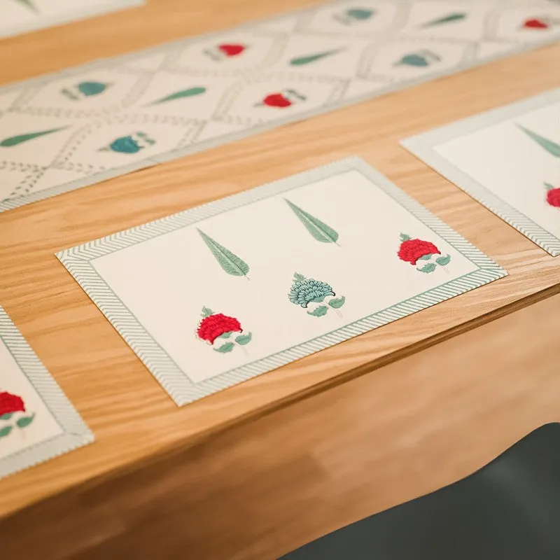 Serene Setting Cotton Table Linen Set (Red) - Seven Piece Set media 4