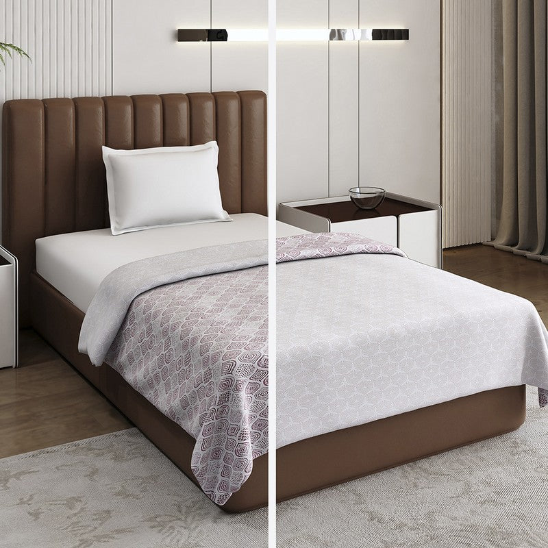 Monte Carlo Desiora Motif Print Polycotton Reversible Dohar (Peach) - 150 GSM media 3
