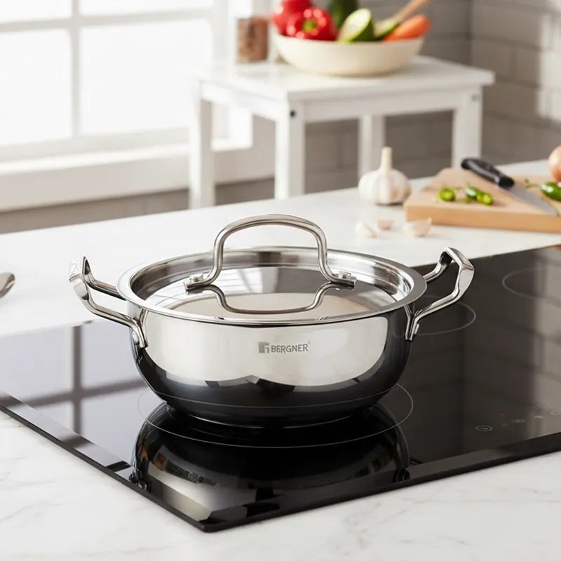 Bergner Induction Safe Deep Kadhai With Lid - 5000 mL media 1