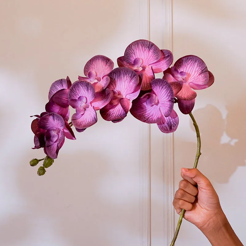 Faux Silicon Orchid Flower Stick (Purple) - 38 CM media 3