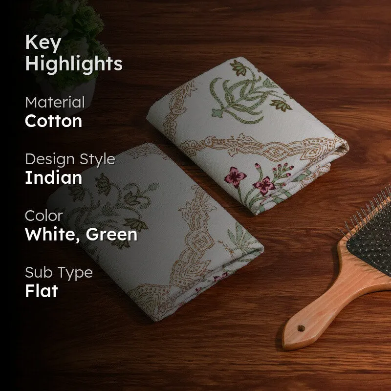 Costal Leaf Cotton Hand Towel - Sky Green media 2