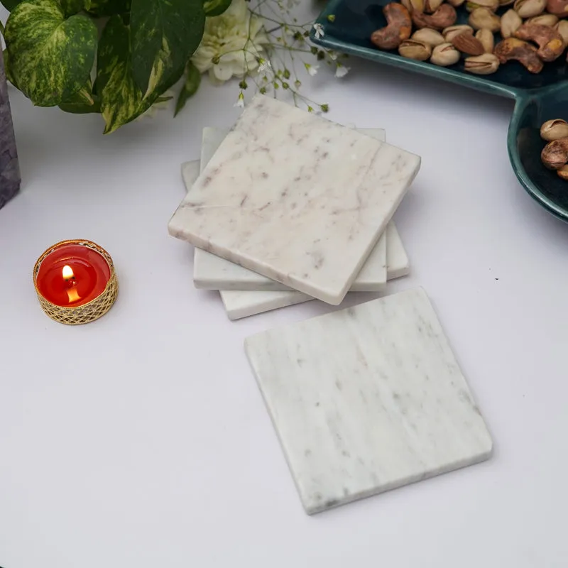 Bruna Square Marble Coaster - Set Of Four media 5