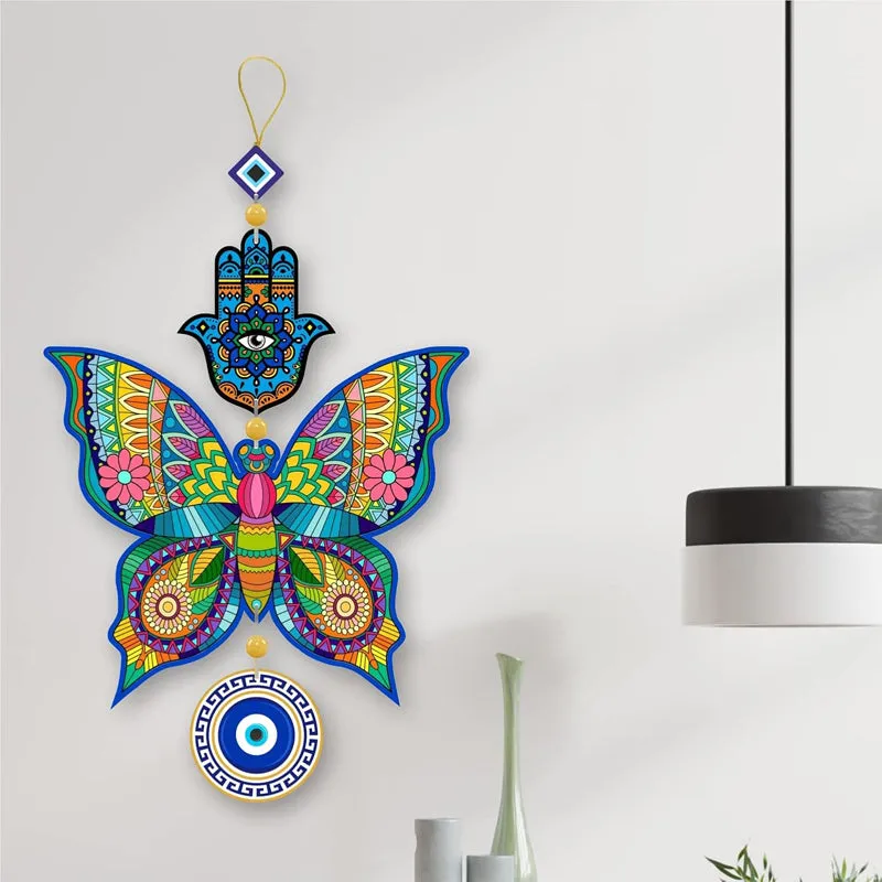Vibrant Butterfly I Polyester & MDF Wall Hanging media 4
