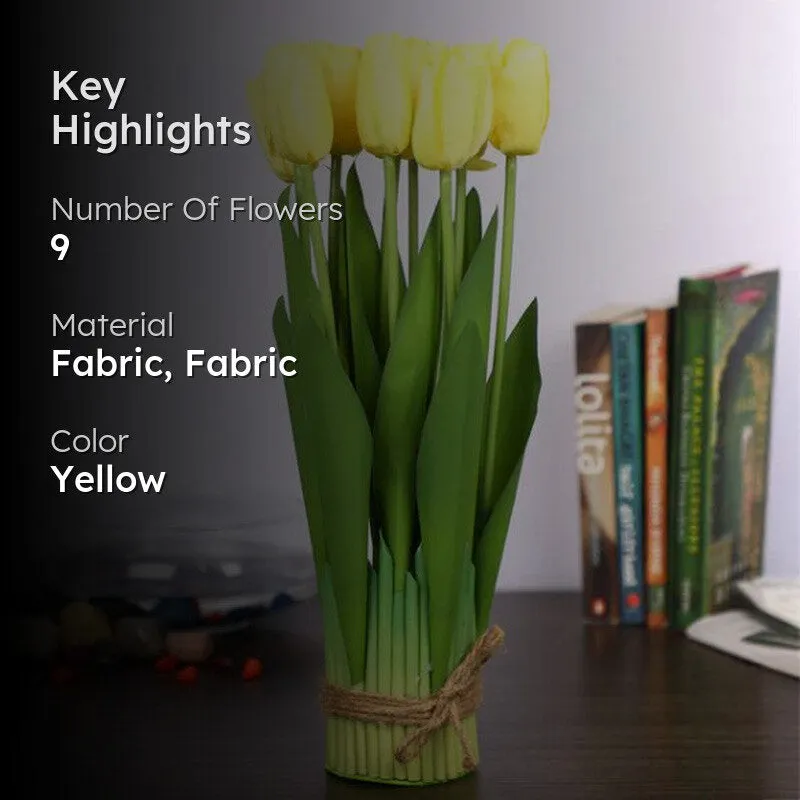 Artificial Tulip Flower Bunch Timeless Charm - Yellow media 2
