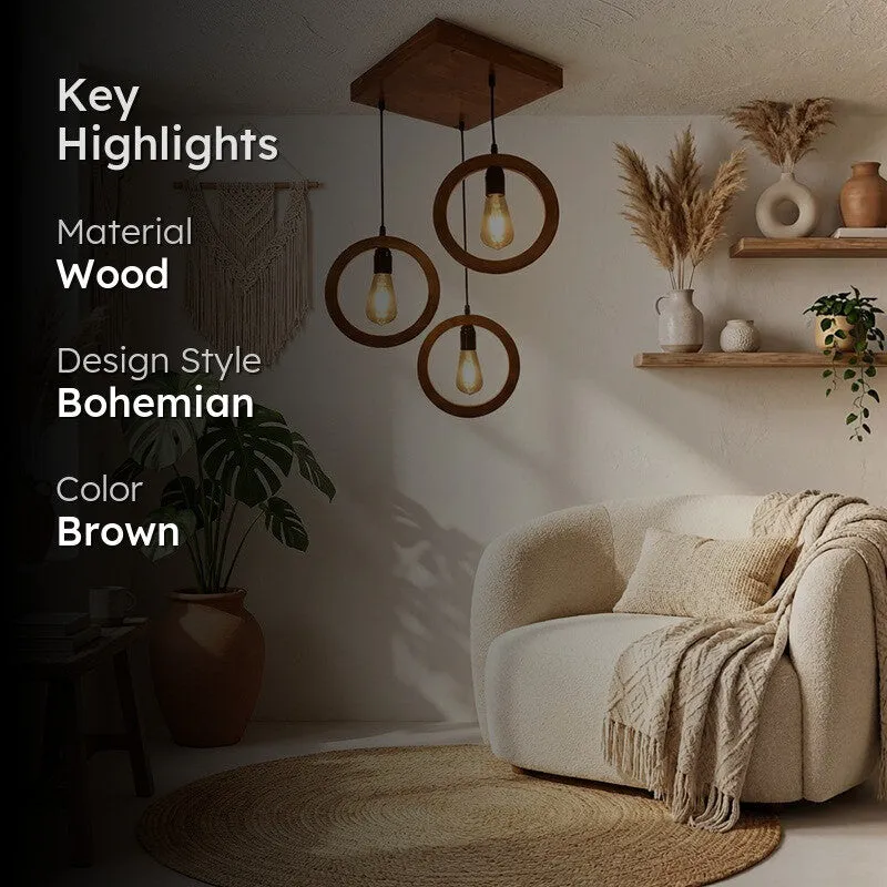 Brillante Cluster Wooden Ceiling Lamp - Brown media 2