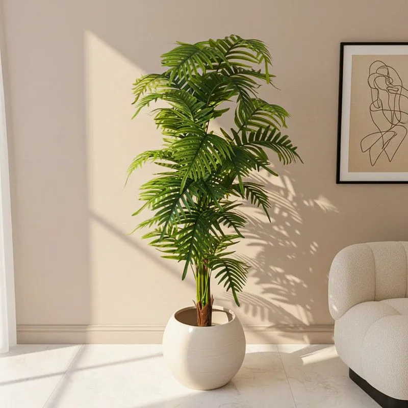 Verdiq Artificial Palm With Black Plastic Pot - 4.4 Feet media 1