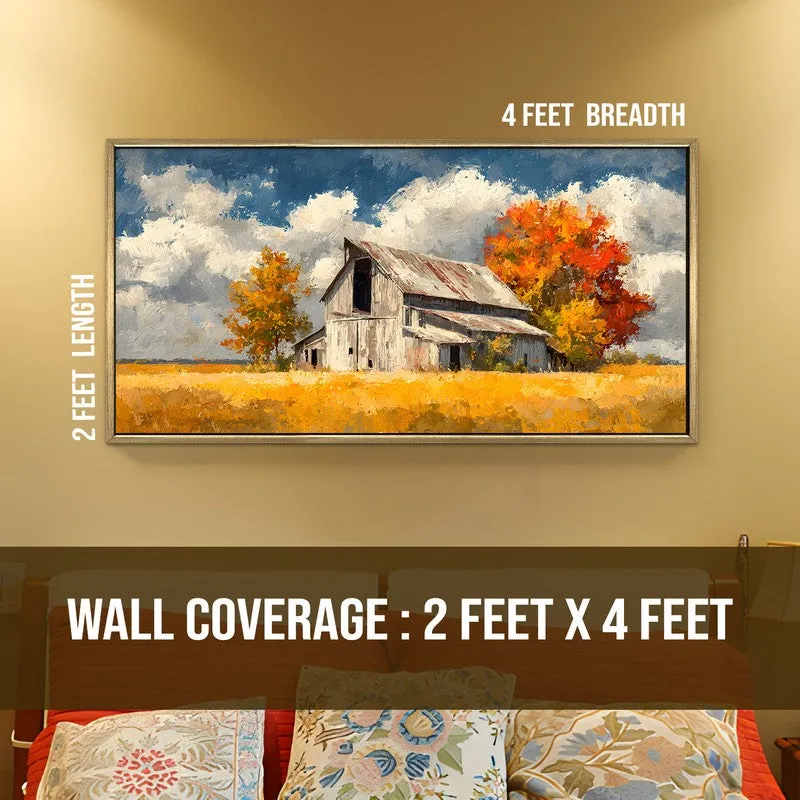 Autumn Gold Canvas Wall Painting With Frame media 8
