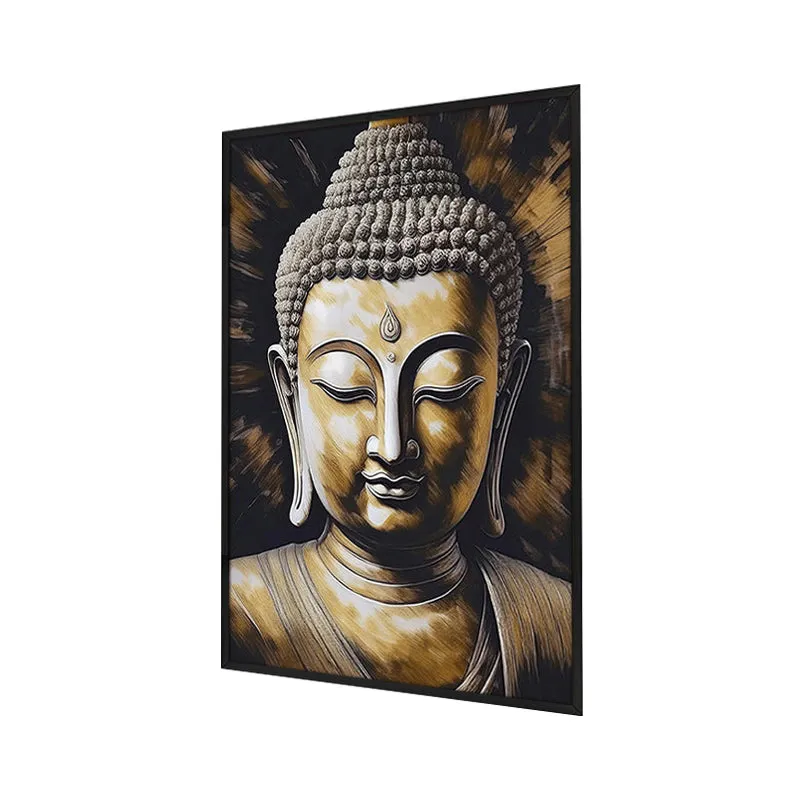 Golden Serenity Wall Painting With Frame media 3