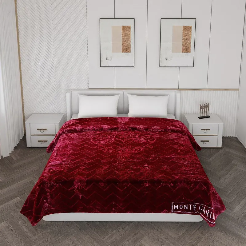 Monte Carlo Autumn Embrace Blanket (Maroon) - 950 GSM media 3