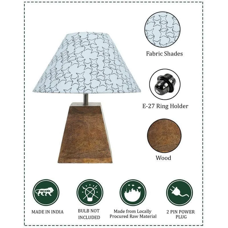 Pyramid Perfection Star Fabric Table Lamp - White,Brown media 6