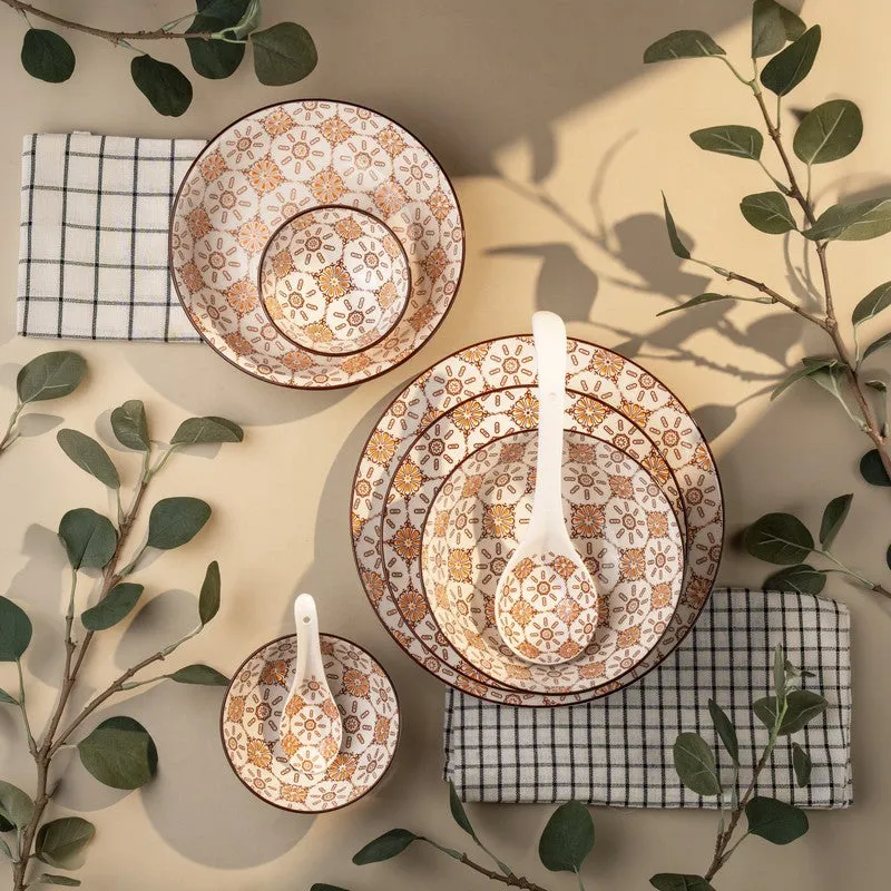 FeastTrail Porcelain Dinner Set (Brown) - 35 Piece Set media 4