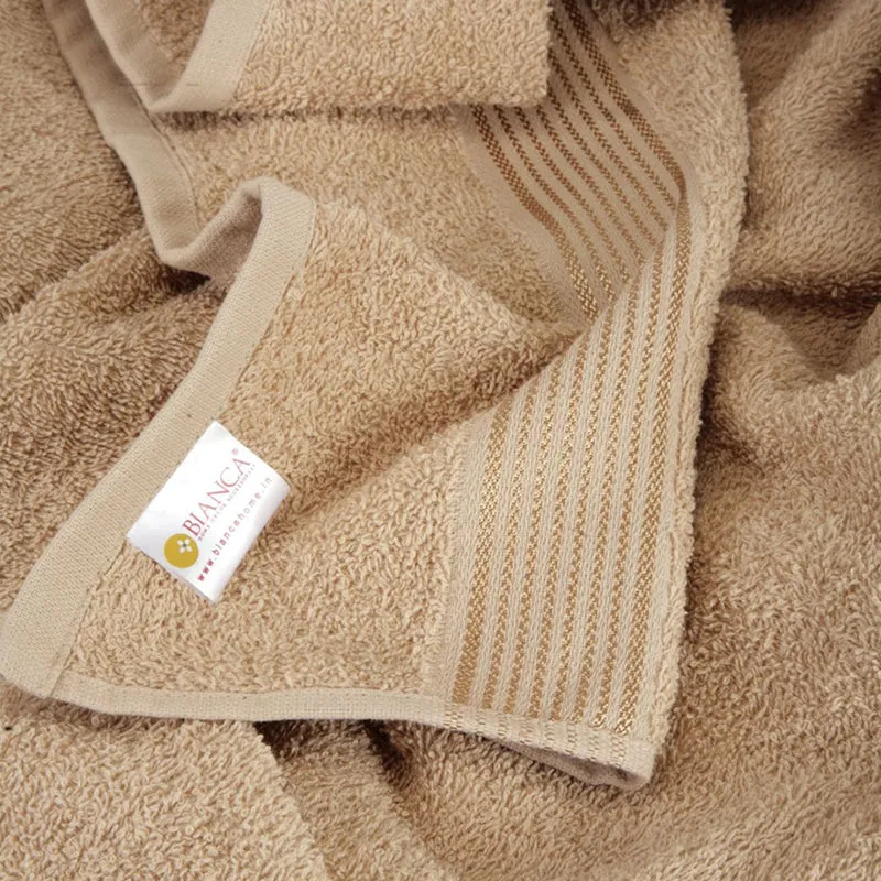 Nuage Cotton Bath Towel (Brown & Beige) - Set Of Two media 5