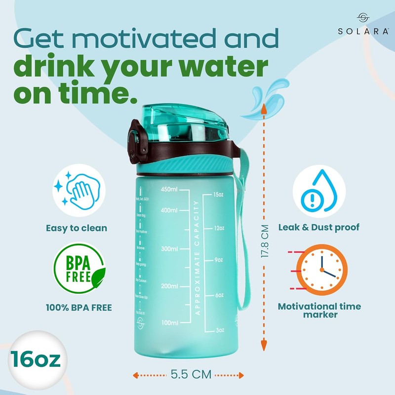 Solara Flexsip Plastic Water Bottle (500 mL) - Blue media 8