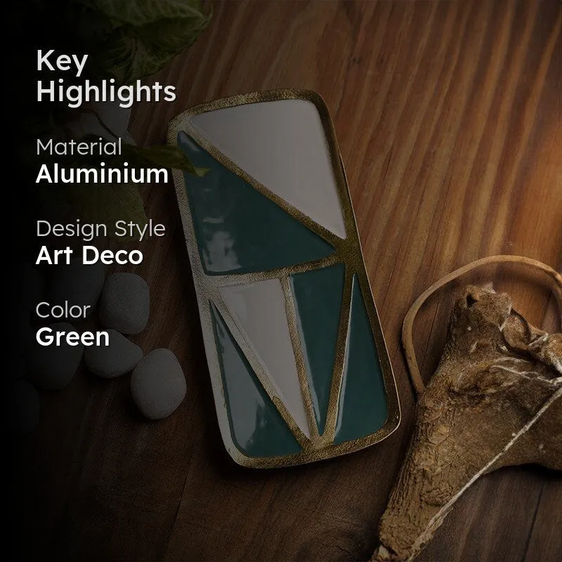 Izen Geometric Aluminum Platter - Green & Beige media 2