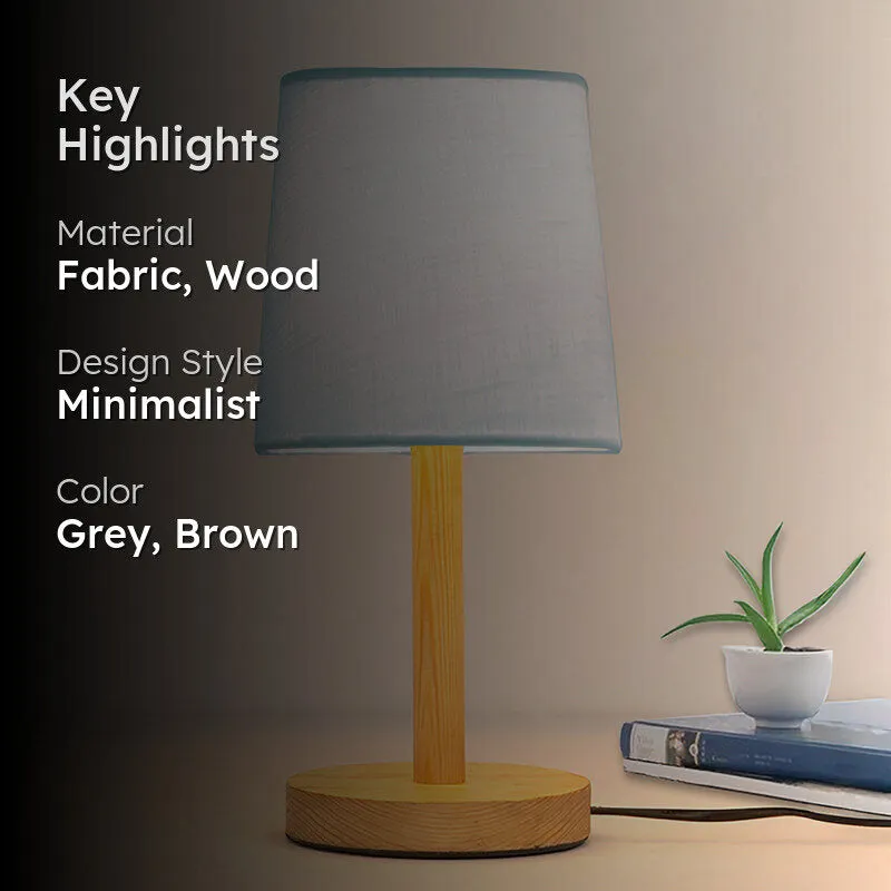 Serafine Fabric Table Lamp - Grey,Brown media 2