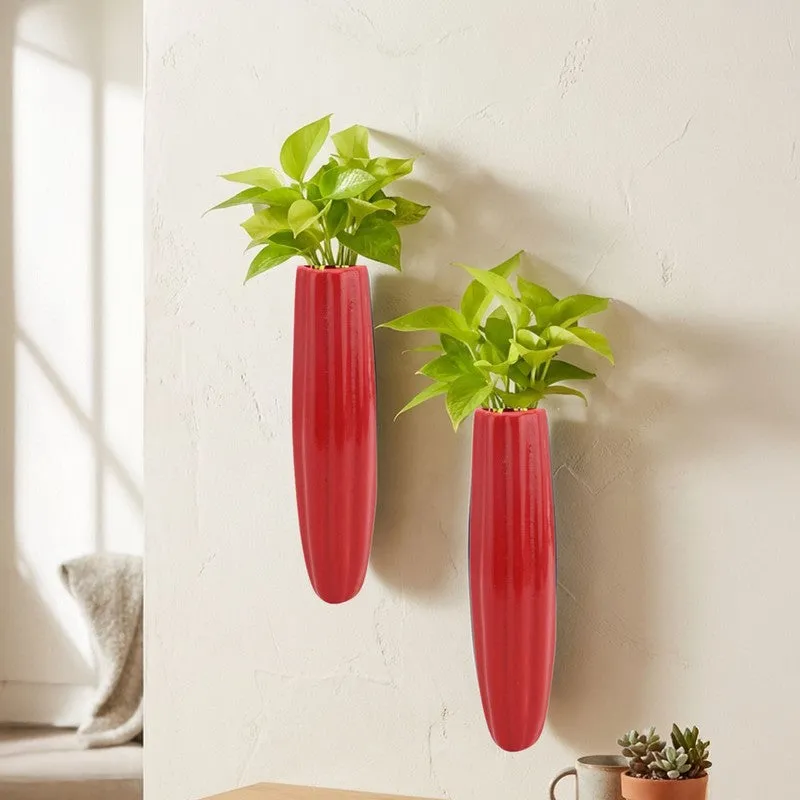 Yloria Pots & Planters (Red) - Set Of Two media 1