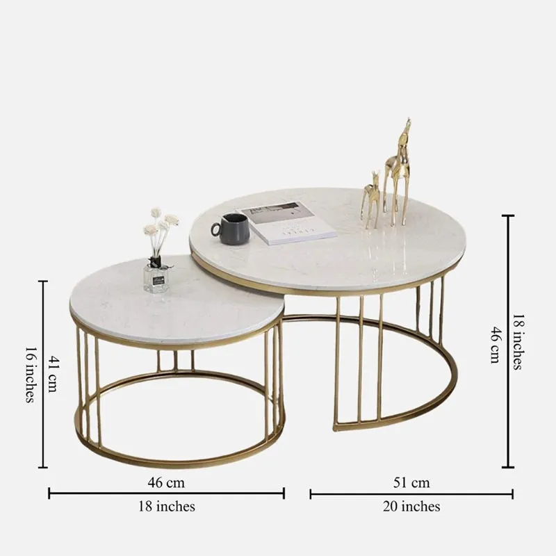 Luminar Drift Accent Table with Marble Top - Set Of Two media 6