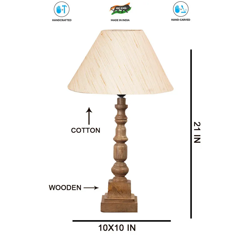 Cotin II Arbor Wooden Table Lamp - Ivory,Brown media 7