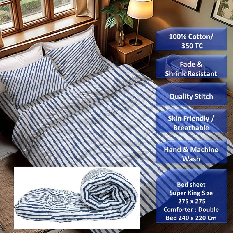 Easy Lattice Cotton Bedding Set (330 Gsm) - Four Piece Set media 8