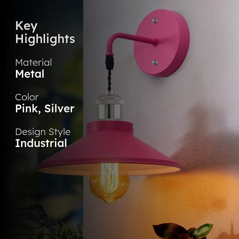 ZenithAura Multi-Choice Metal Wall Lamp - Pink & Silver media 2