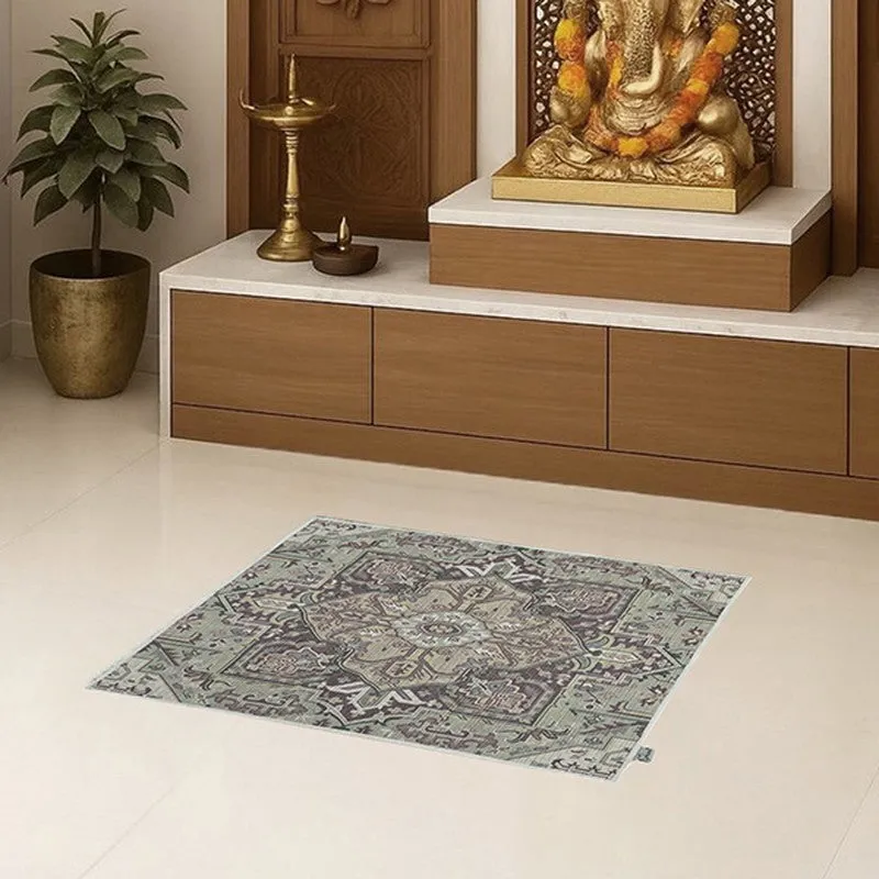 Mehrab Royal Prayer Mat (Black,Grey) - 550 GSM media 4
