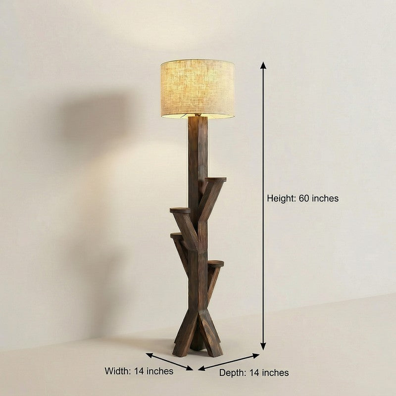 CozyHue Wooden Floor Lamp - Brown media 10