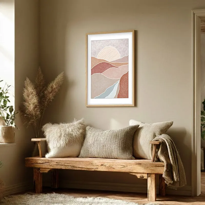 Celestial Ridge Canvas Wall Painting With Brown Frame media 3