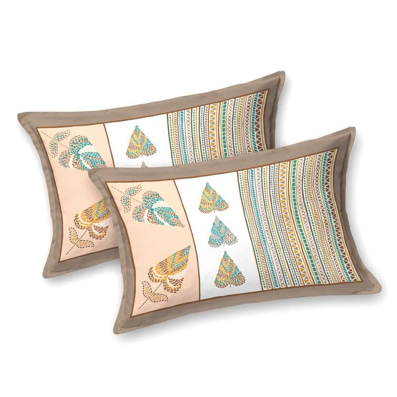 Desert Nest Cotton Bedsheet (Beige,Orange) - 120 TC media 3