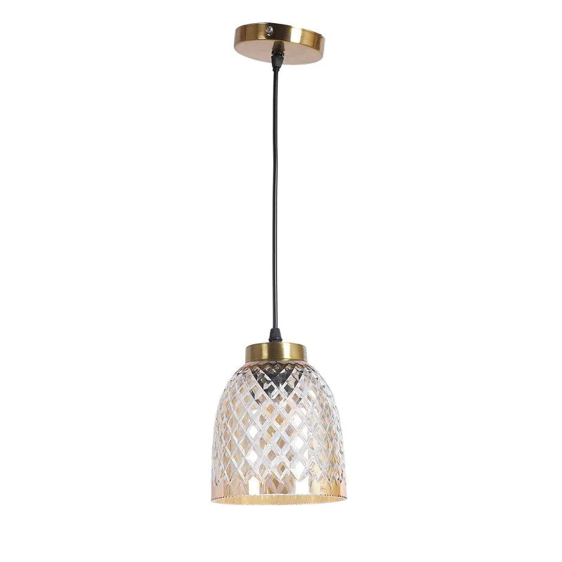 Crystal Bloom Texured Pendant Glass Ceiling Lamp media 5