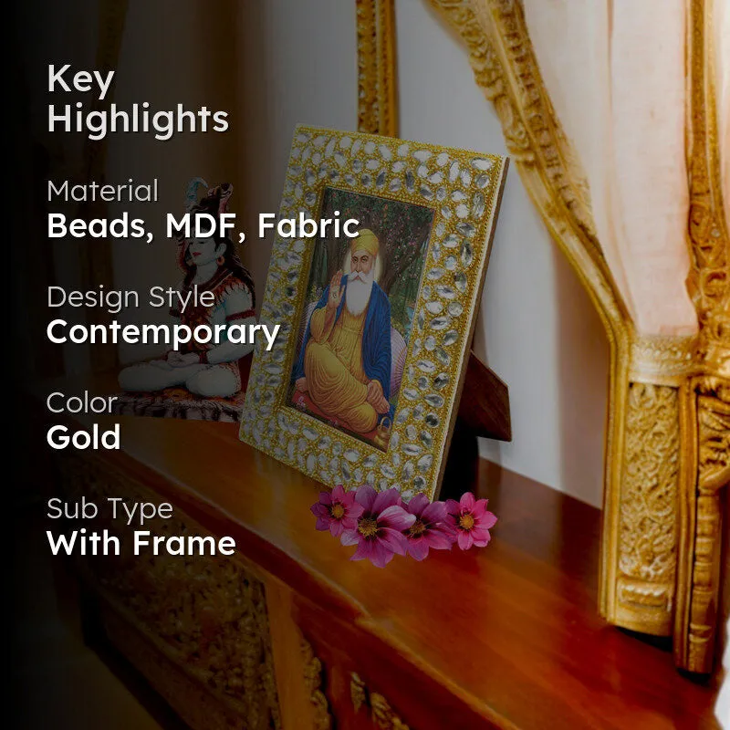 Guru Nanak Dev Gilded Photo Frame media 2