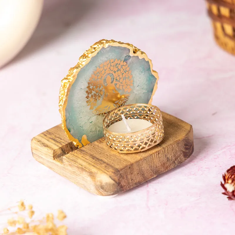 Life Tree Tea Light Holder - Aqua Blue media 6