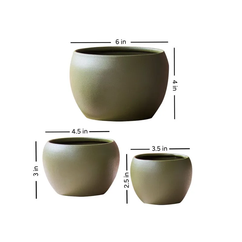 LeafNest Mild Steel Planter (Brown) - Set Of Three media 9