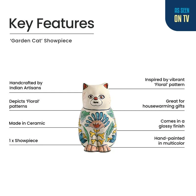 Garden Cat Ceramic Handpainted Showpiece media 5