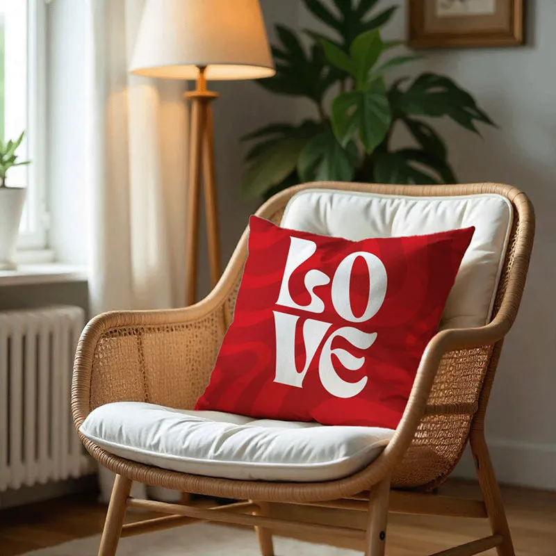Lush "Love" Printed Velvet Cushion Cover - Set Of Five media 5