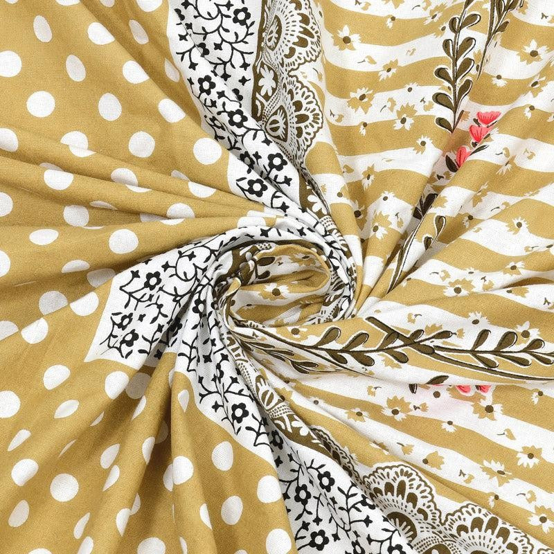 Kellan Floral Cotton Bedsheet (Cream) - 180 TC media 6